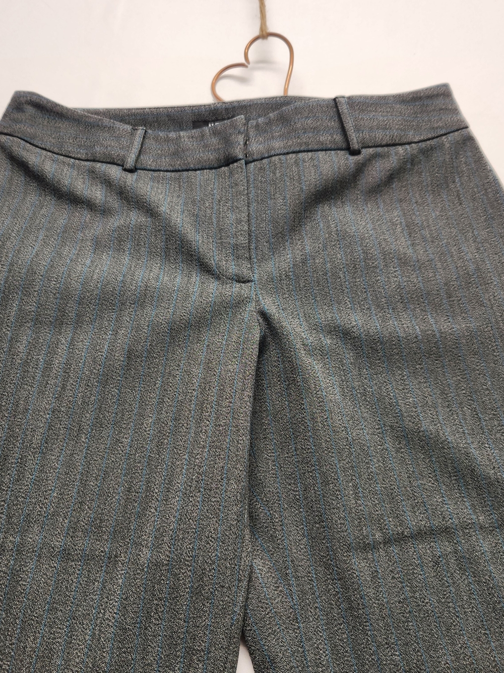 ⭐️Alfani Charcoal Blue Pinstripe Flare Trouser Dress Pants Wide Career 10